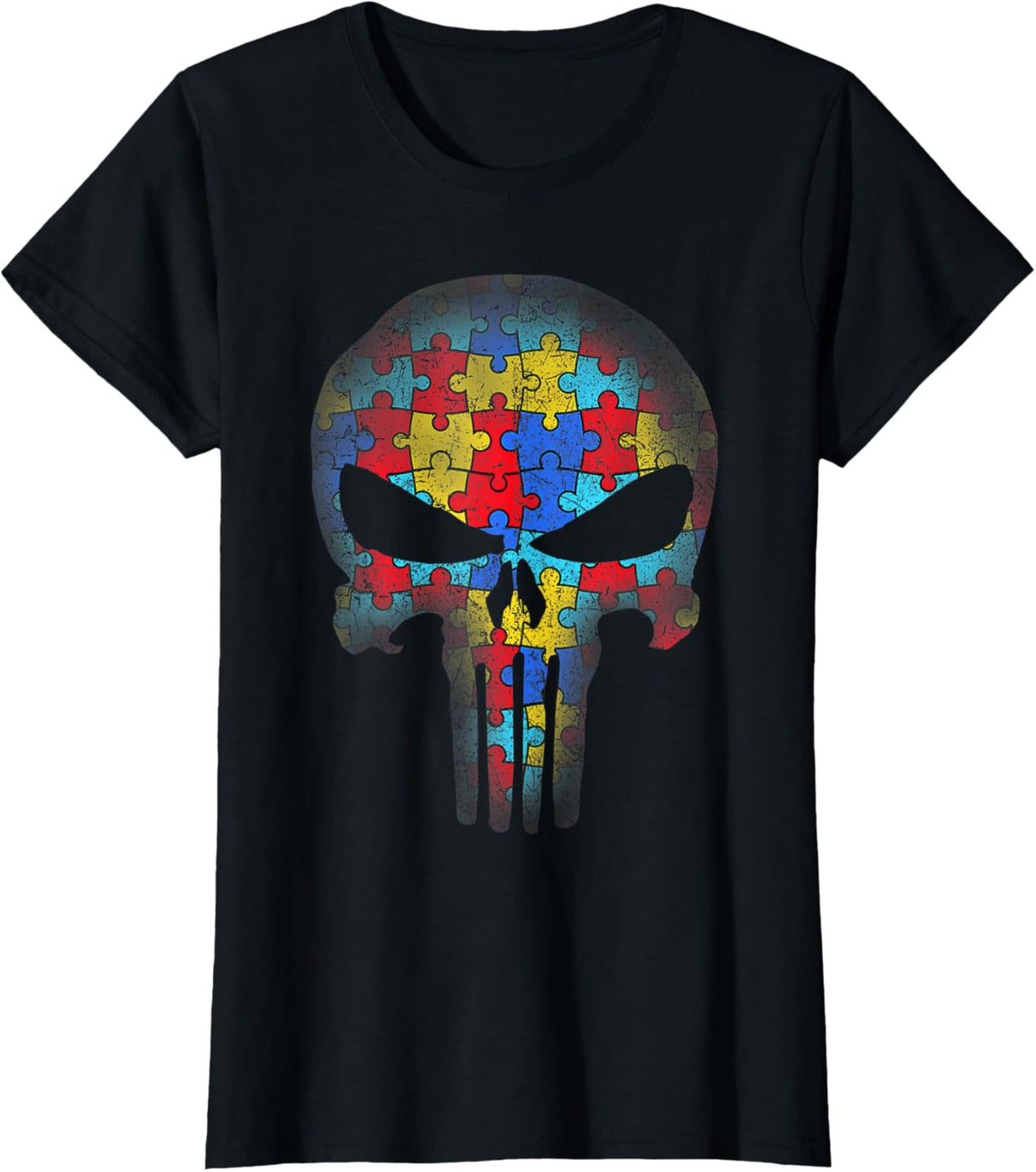 Skull Autism Awareness Puzzle Piece Mens Womens Kids